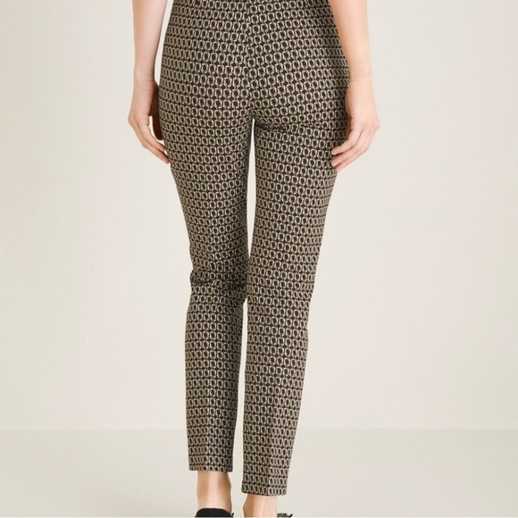 NWT Chicos So Slimming Juliet Geo Links Ankle Pant Black Tan Size 1.5R (US 10) - Picture 3 of 5